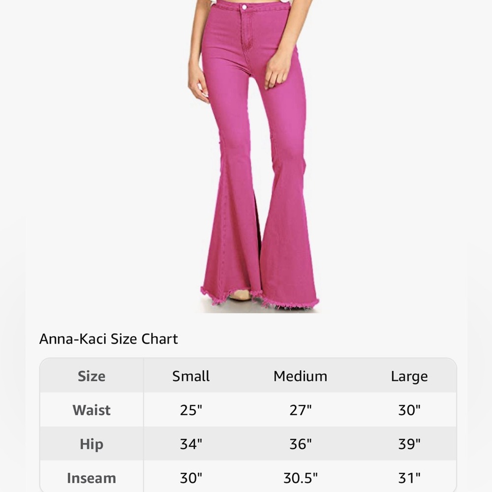 Anna-Kaci Women's Fashion High Waist Long Denim Bell Bottom Jeans Flared Pants - Picture 4 of 4